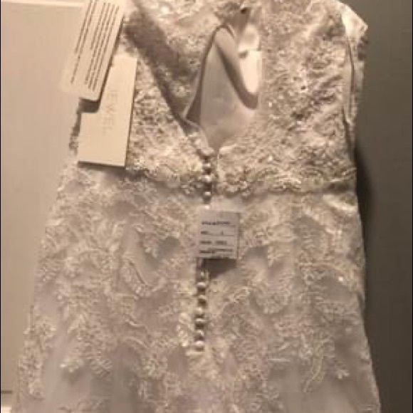 Jewel Lace Wedding Dress with Helter Neckline - Picture 11 of 11